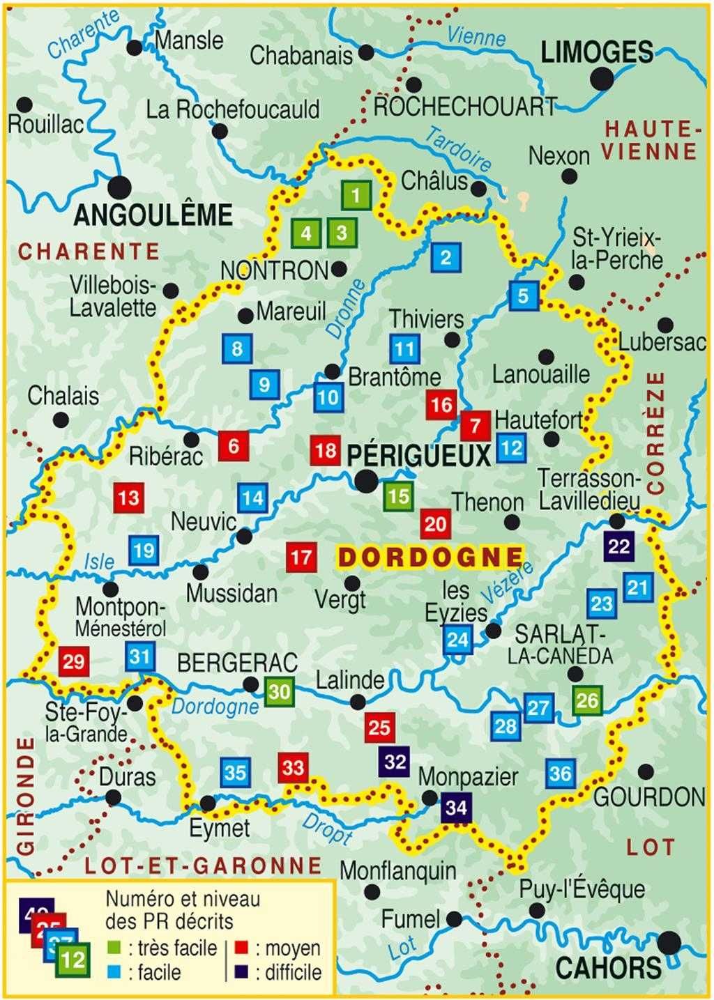 Carte Pr La Dordogne À Pied