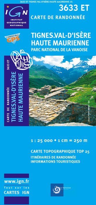 Carte 3633ET Tignes – Val-d'Isere – Haute-Maurienne - pn de la vanoise (GPS)