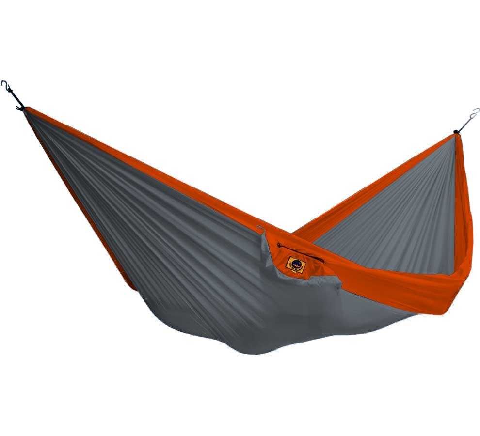Hamac Simple Toile de parachute Gris foncé/Orange