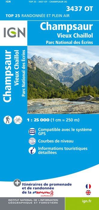 Carte 3437OT Champsaur – Vieux-Chaillol - PN des ecrins (GPS)