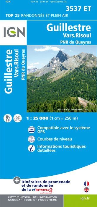 Carte 3537ET Guillestre – Vars – Risoul - PNR du Queyras (GPS)