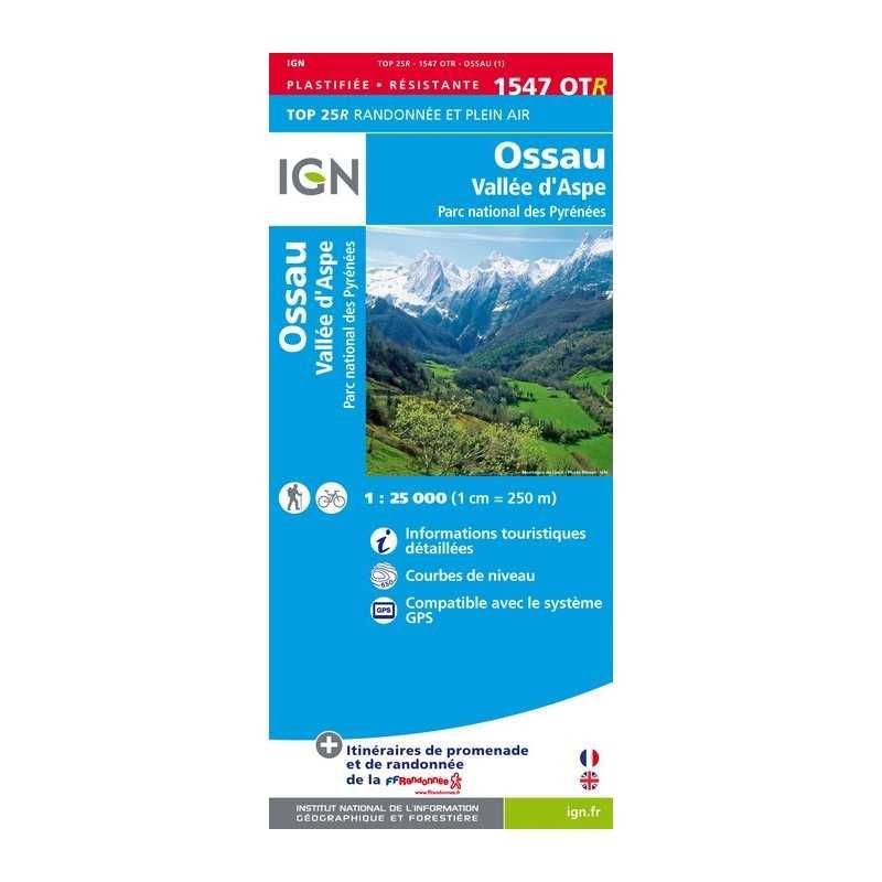 Carte Résistante 1547OTR Ossau / Vallée d'Aspe - Parc des Pyrénées (GPS) 