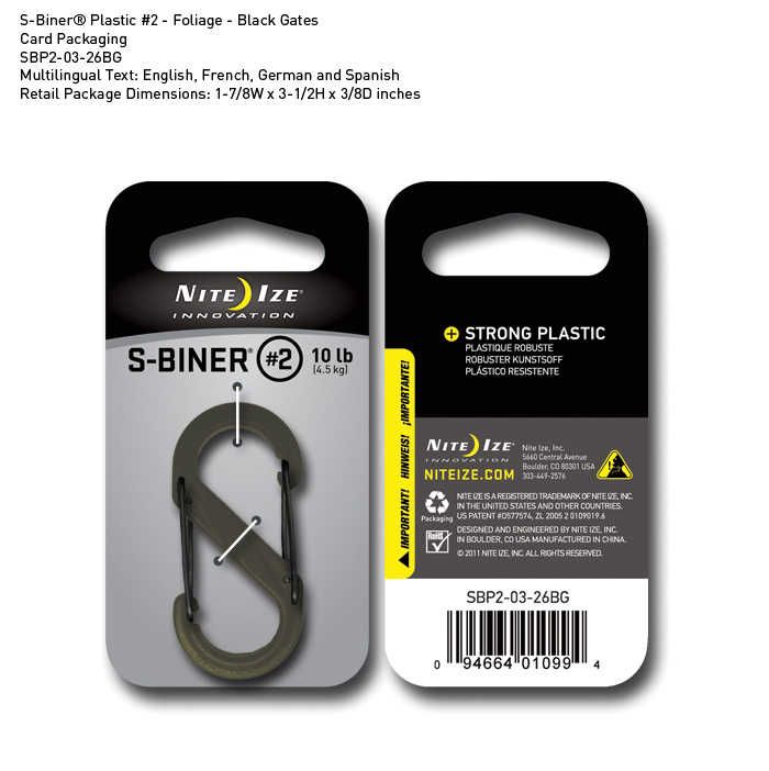 S-Biner Plastic 5cm Foliage Black Gates