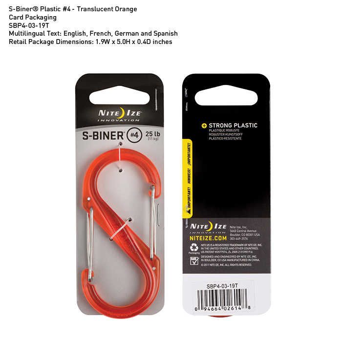 S-Biner Plastic 9cm Translucent Orange