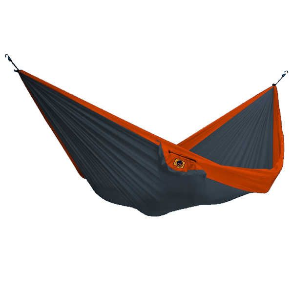 Hamac Simple Toile de parachute Gris foncé/Orange