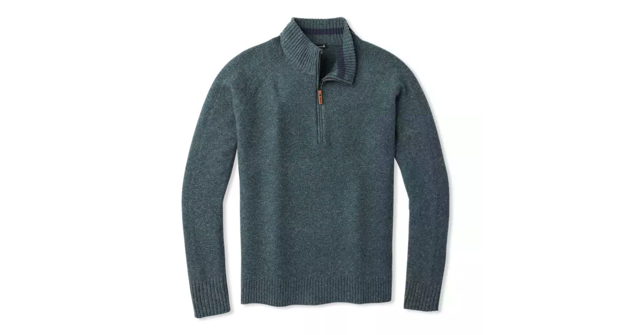 Pull Men's Ripple Ridge Half Zip Sweater - Vert Deep Navy-Pine Gray Marl