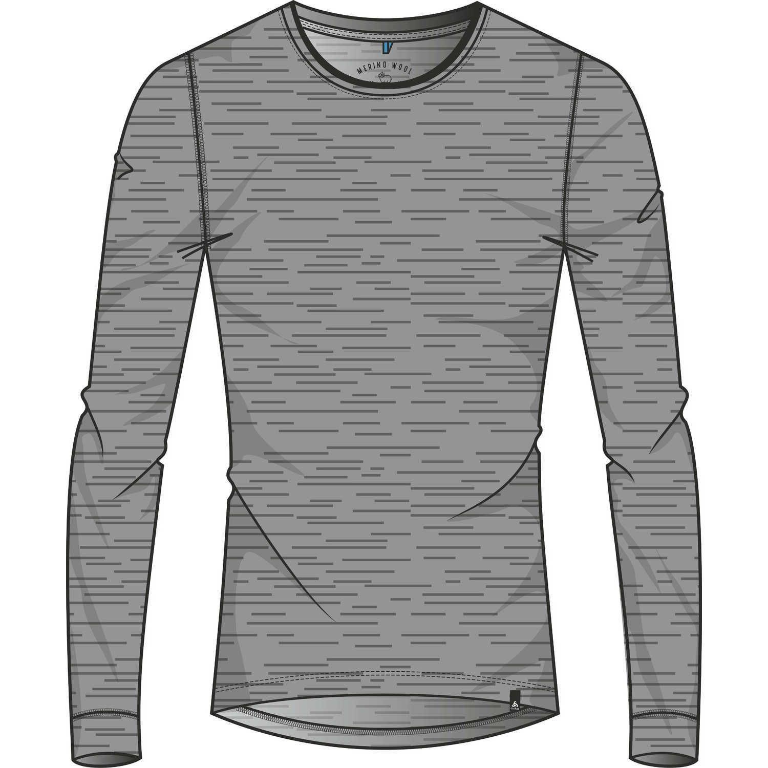 T-shirt Manches Longues REVOLUTION 100% Warm - Grey Melange - Black