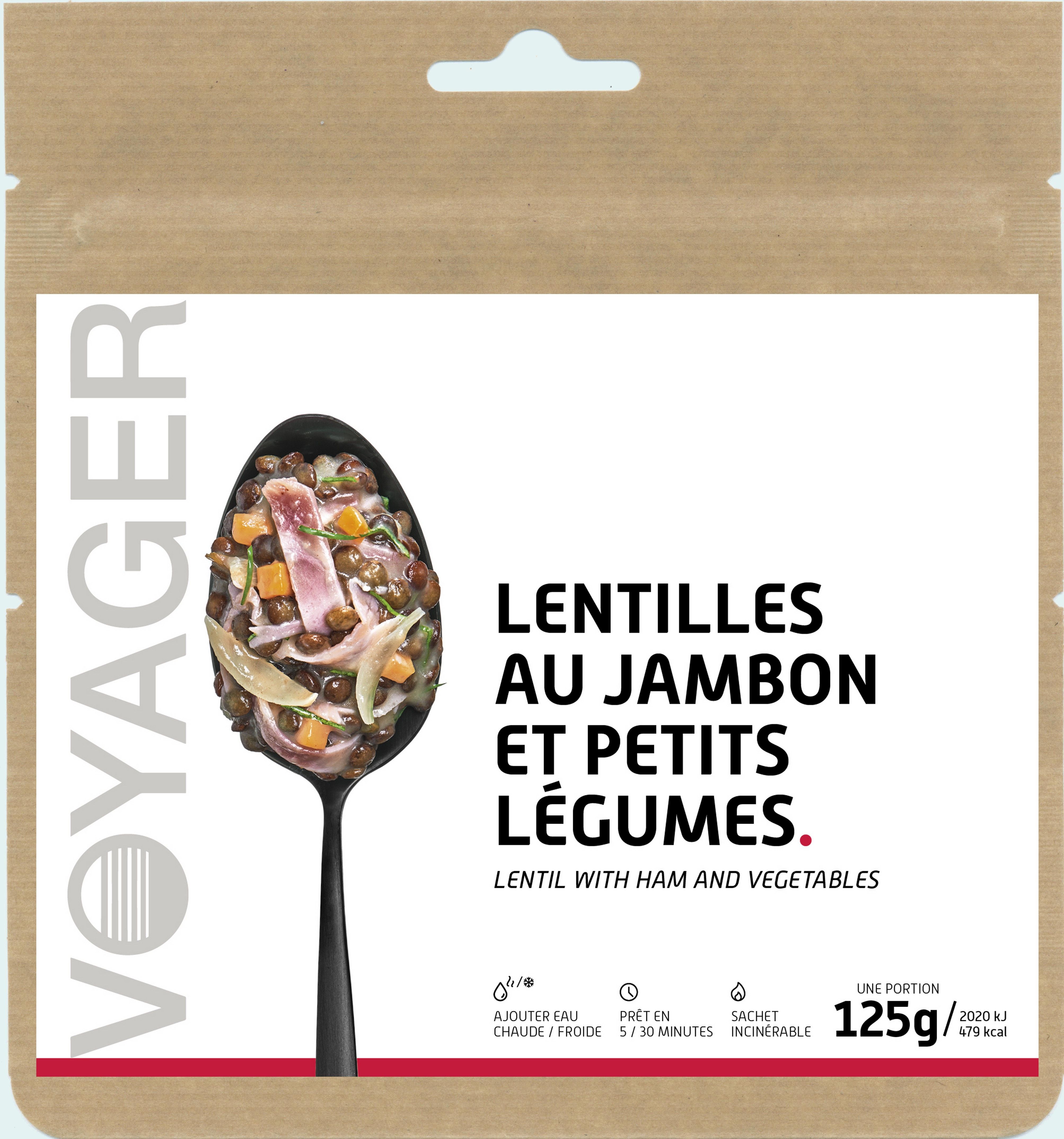 Lentilles au jambon et petits légumes - 125 g