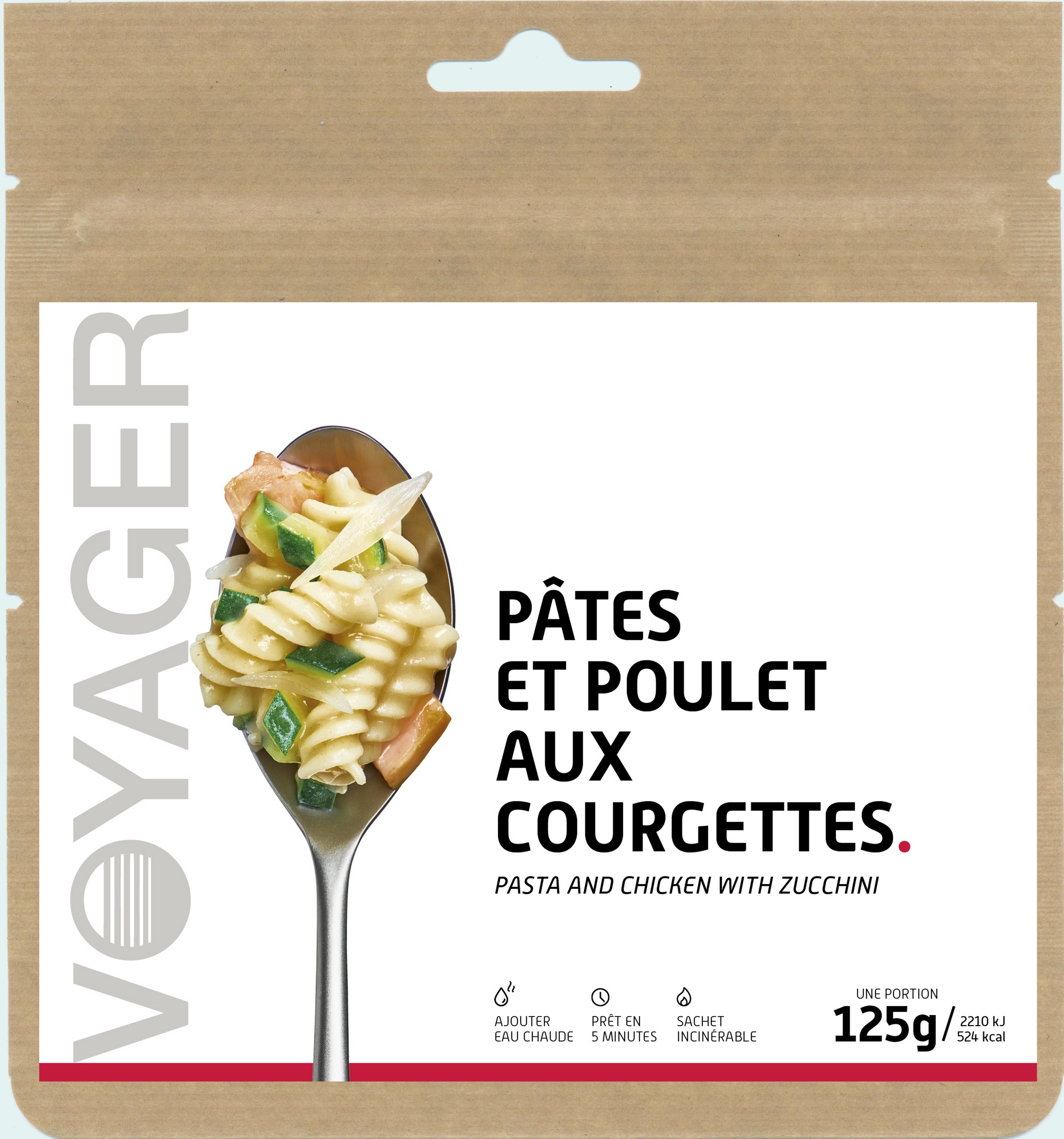 Pâtes et Poulet aux Courgettes 125g