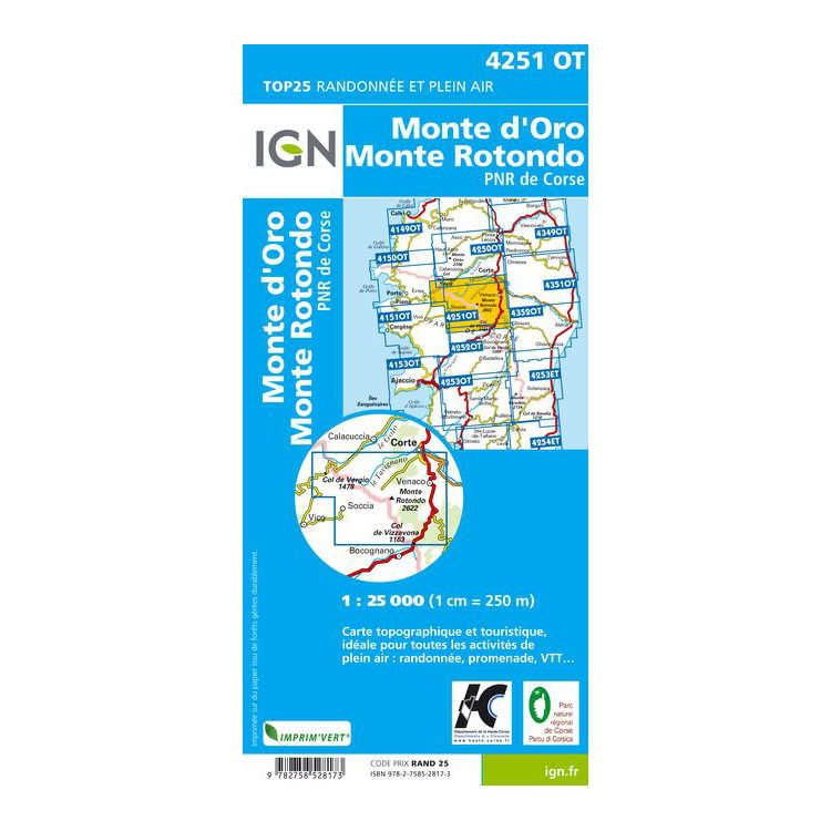 Carte 4251OT Monte d'Oro/Monte Rotondo