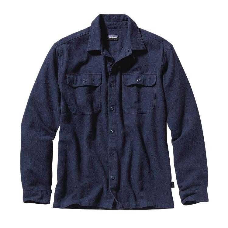 Long-Sleeved Fjord Flannel Shirt Navy Blue