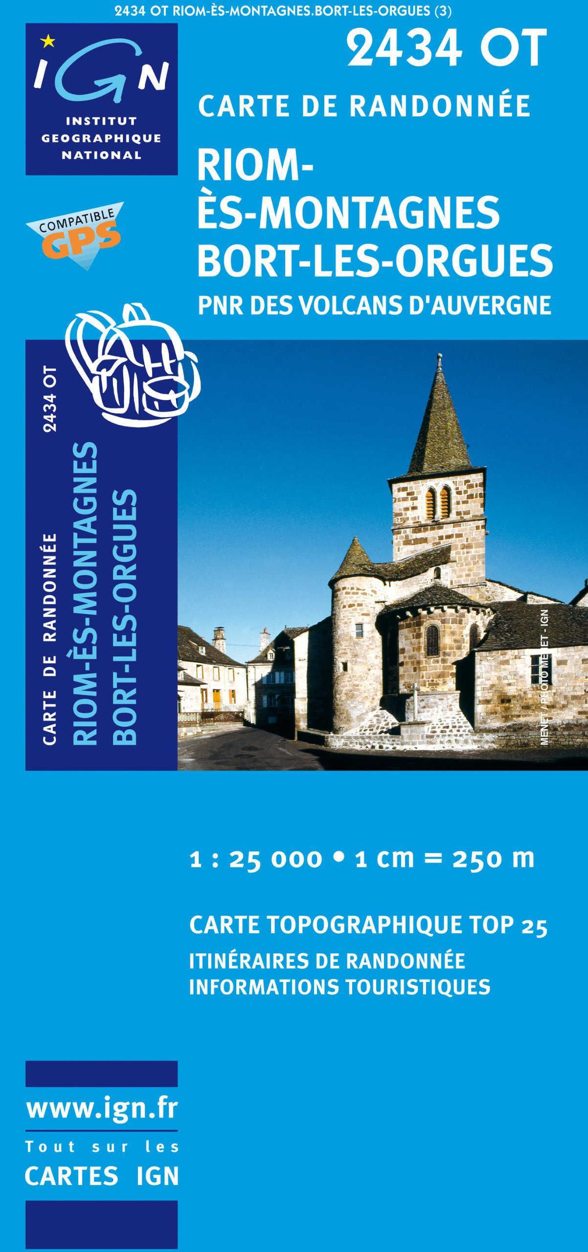 Carte De Randonnee Riom Es Montagnes/Bort-Les-Orgues 1/25000