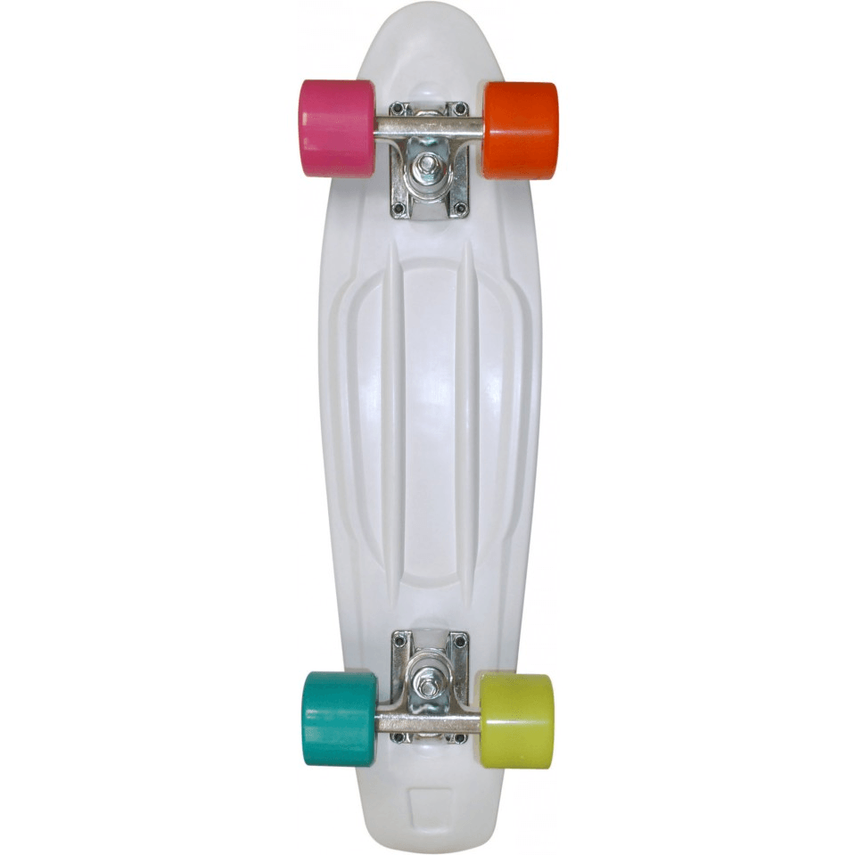 Cruiser Retro Skateboard 28" Prohibition Blanc