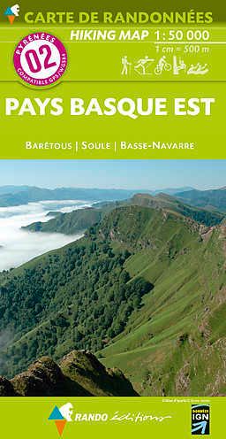 Carte de randonnées Editions N° 02 Pays Basques Est 1/50 000