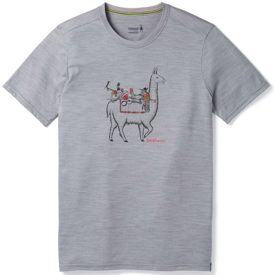 Tee Shirt Merino 150 Llama Adventure - Light Grey Heather