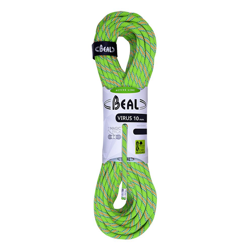 Corde à Simple D'escalade Virus 10mm - 70m - Solid Green