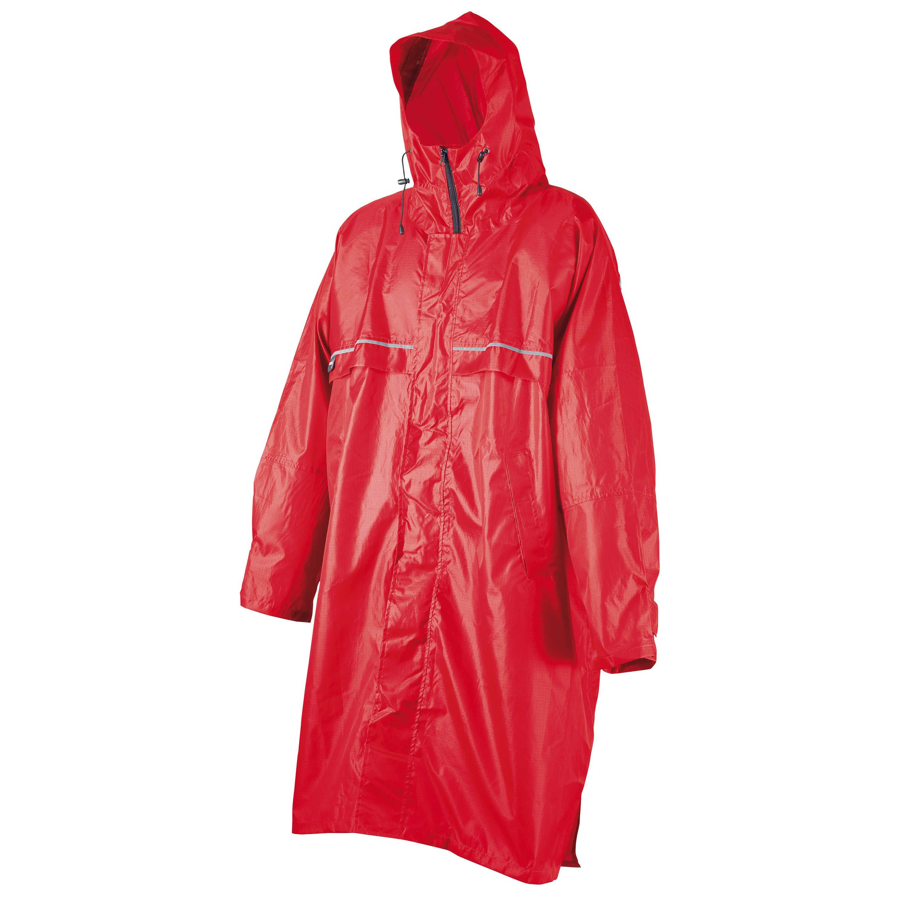 Poncho Cagoule Front Zip - Rouge