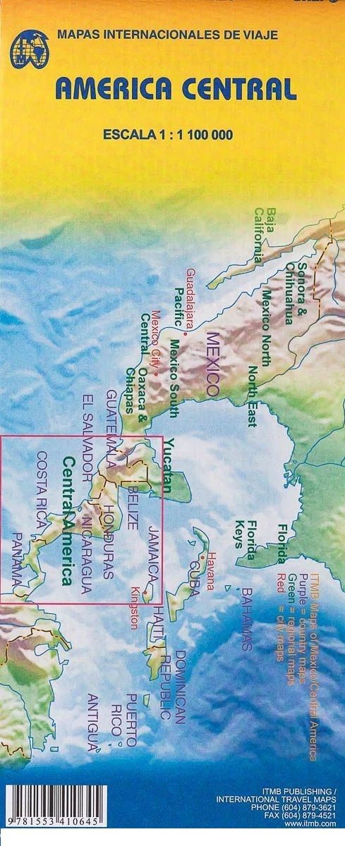 Carte de l'Amérique centrale