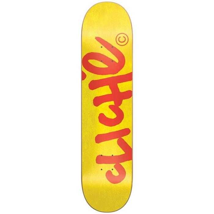 Plateau Deck Skateboard Logo Handwritten Yellow Red 7.75 X 31.125