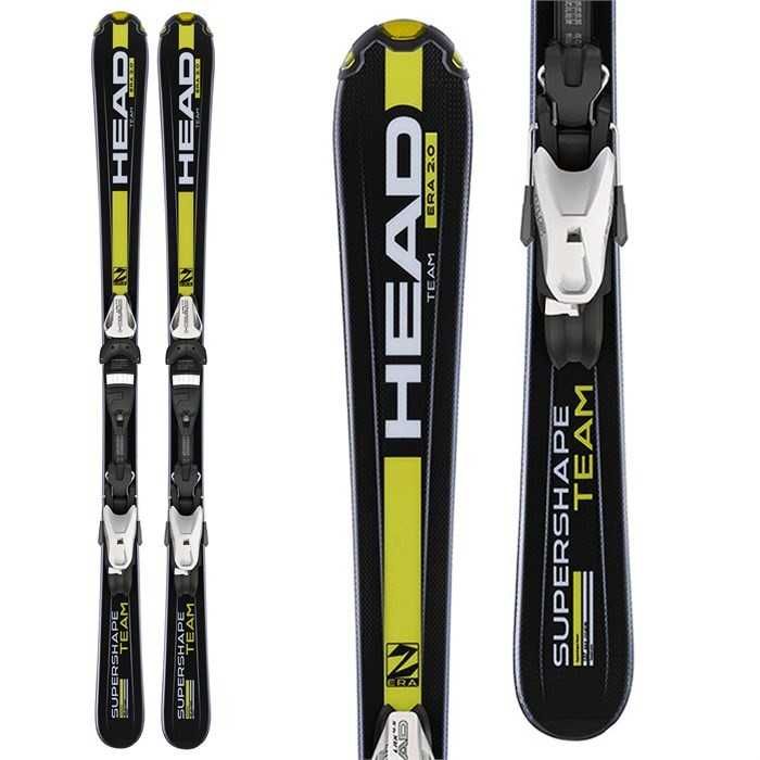 Pack Ski Junior Supershape Team Black/Yellow + Fixations Junior 7.0 Taille 157 cms