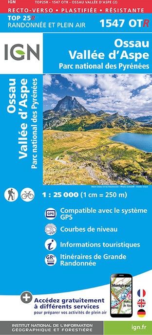 Carte 1547OTR - Ossau Vallé D'ape Parc Nationale des Pyrénées Resistante