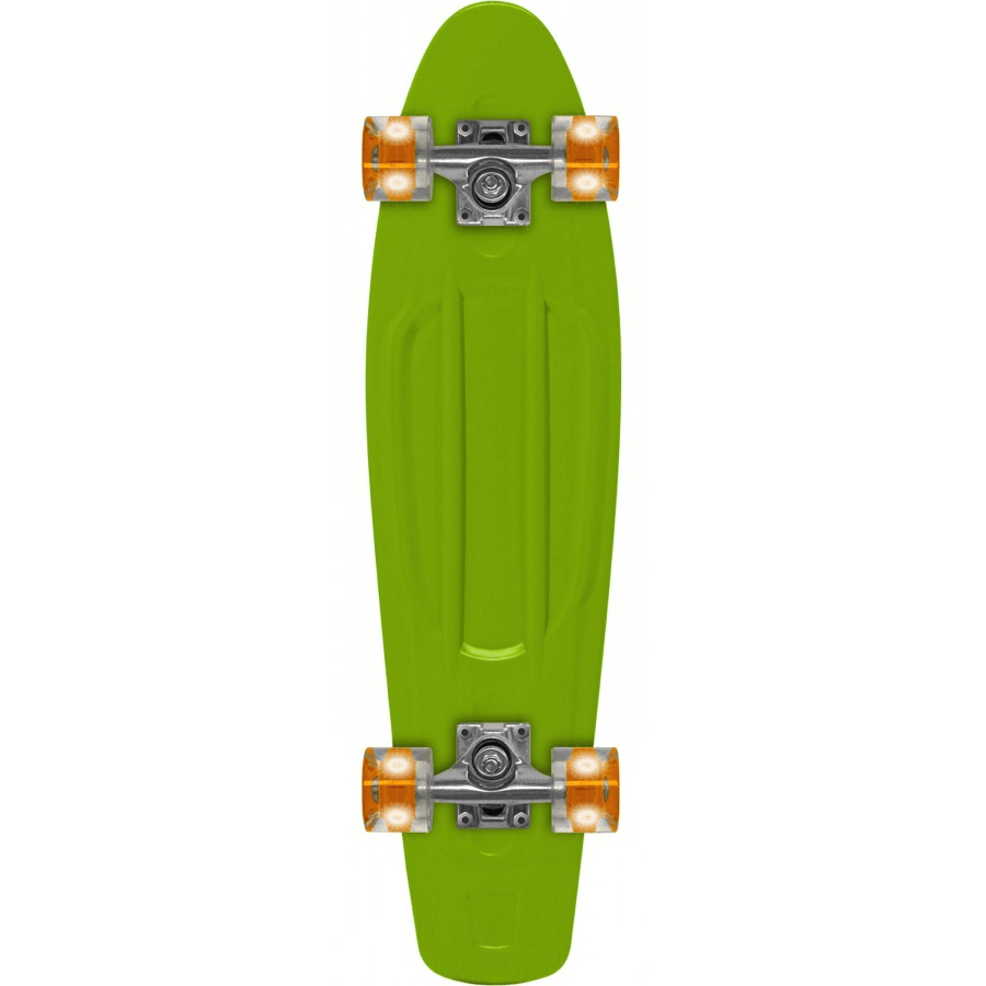 Cruiser Skateboard Retro Vert Roues Lumineuses 22.5'' 