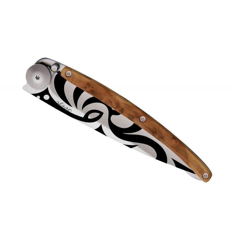 Couteau de poche Deejo Titane - Genévrier - Tribal