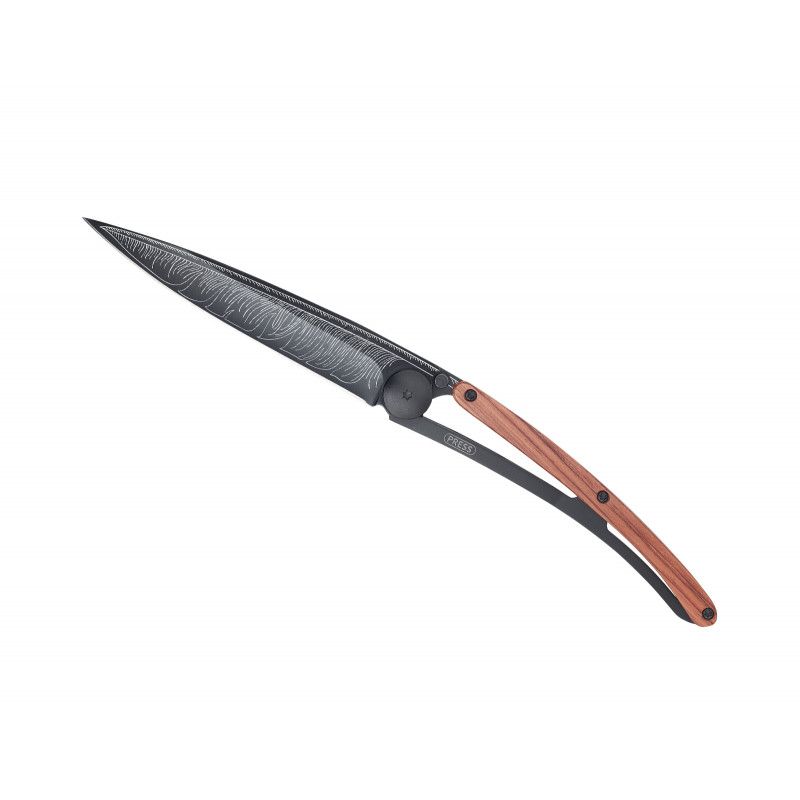 Couteau de poche Deejo Black - Bois Corail - Plume