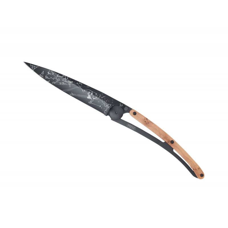 Couteau de poche Deejo Black - Genévrier - Ski