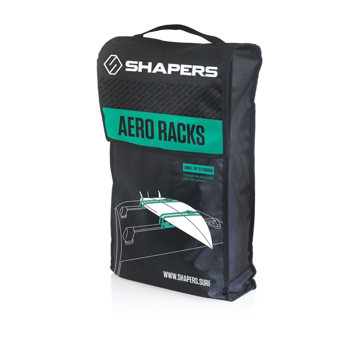 Housses de barres de toit pour planche de surf Aero Racks Single black ( face ) 