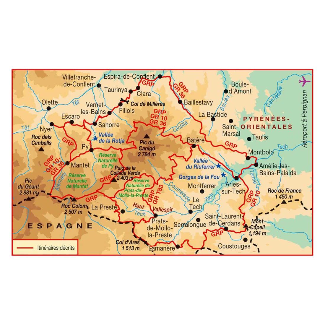 Carte De Randonnee Grp - Tours Et Ronde Du Canigou