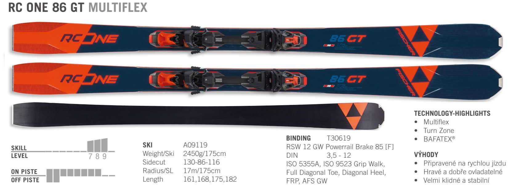 Pack ski RC ONE 86 GT + Fix RSW 12