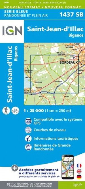 Carte de randonnée 1437SB - Saint Jean D'Illac, Biganos - 1/25 000