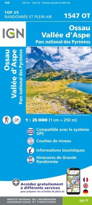 Carte 1547OT - Ossau / Vallée d'Aspe / Parc national des Pyrénées 