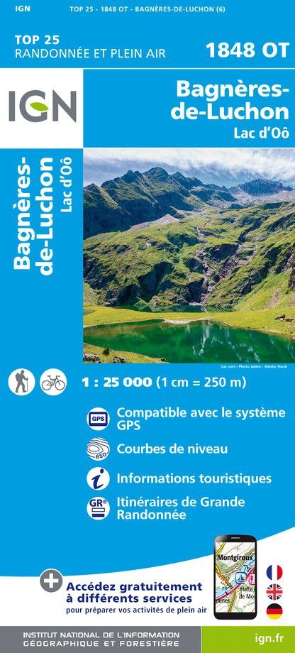 Carte de randonnée TOP 25 - Bagnères-De-Luchon / Lac D'oô - 1/25 000