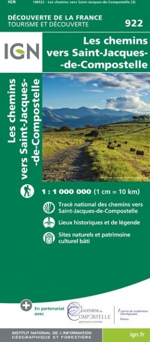 Les chemins vers Saint Jacques de Compostelle - 1 / 1 000 000