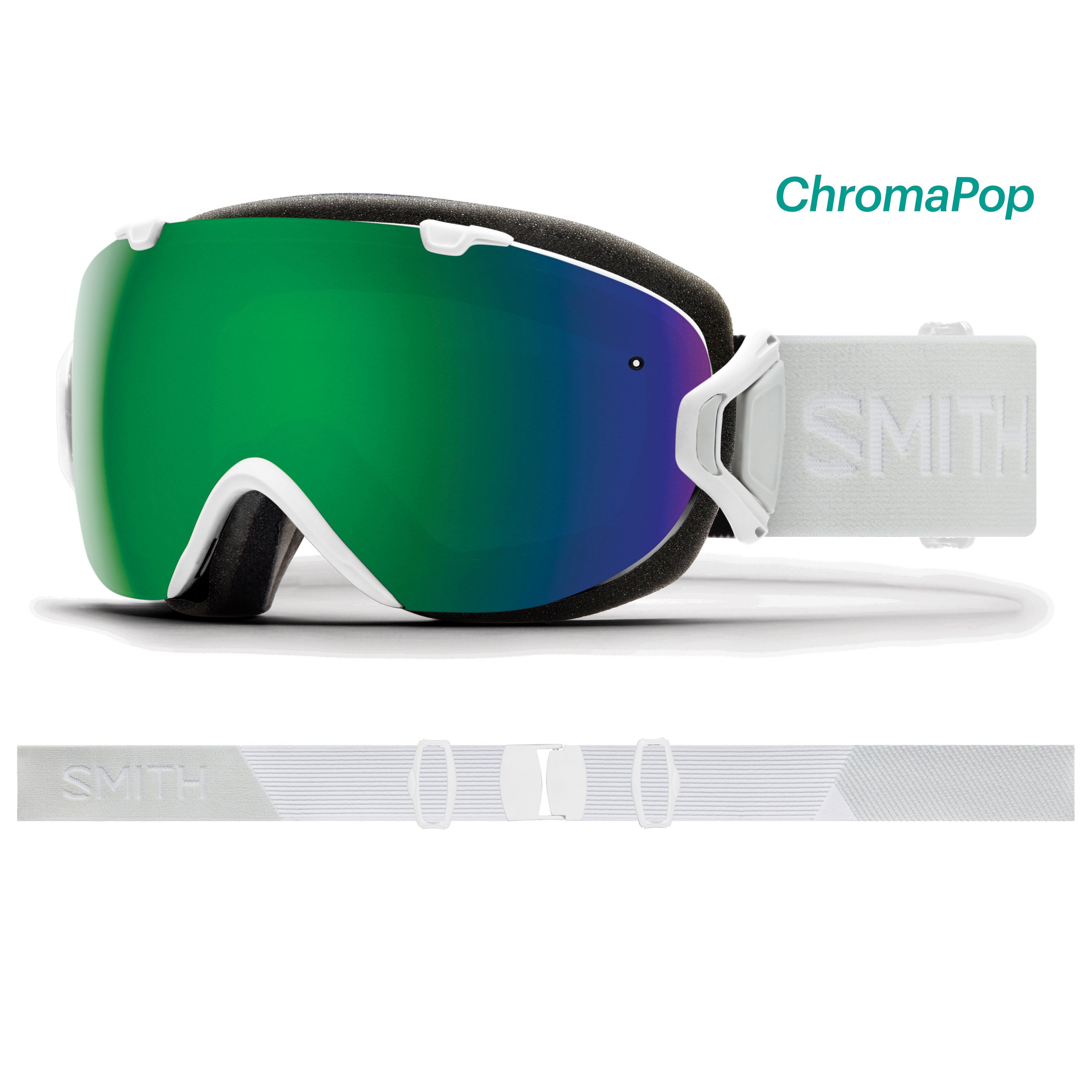 Masque de Ski I/O S - White Vapor - Chromapop Sun Green Mirror