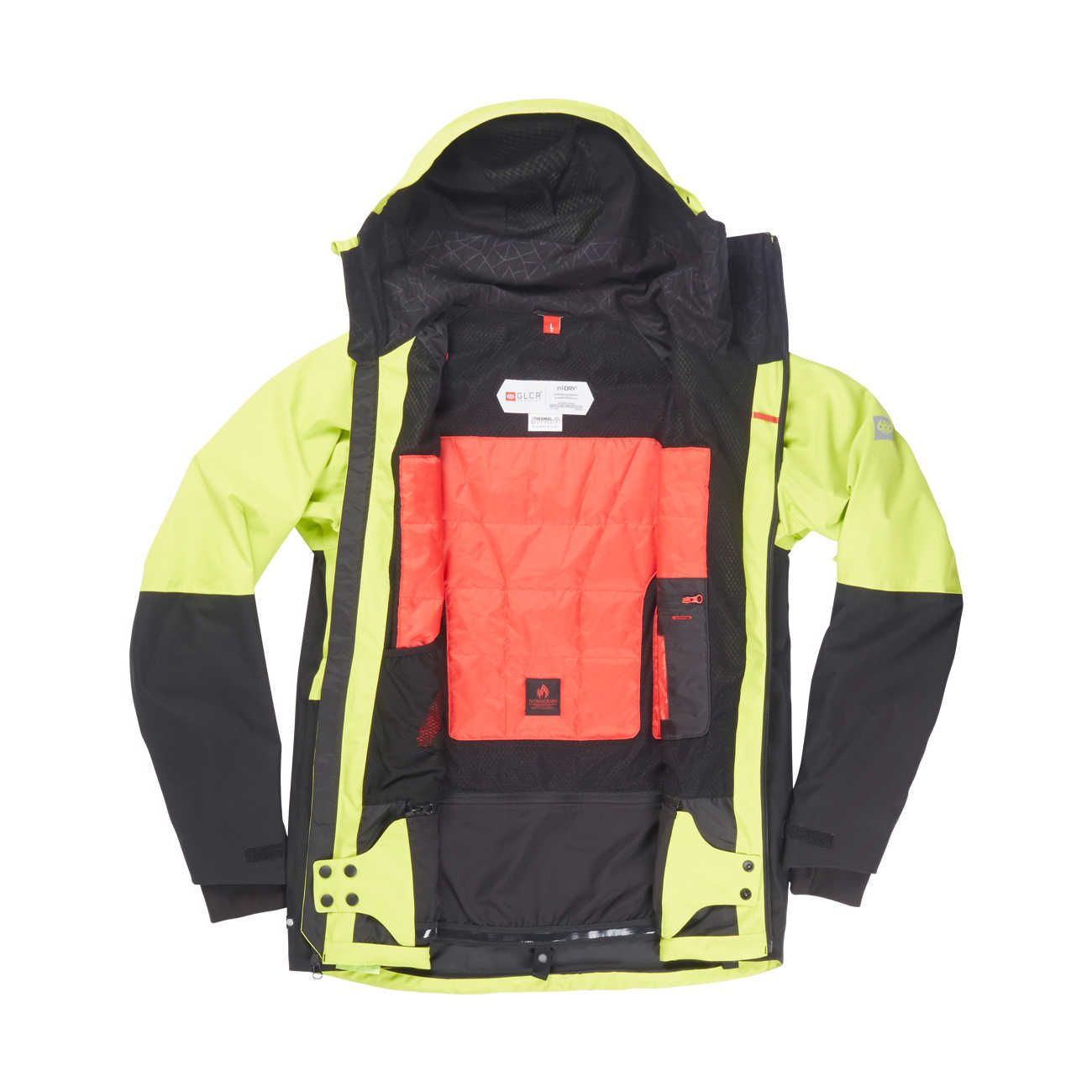 Veste de snowboard GLCR Hydra Thermagraph Jacket - Lime Twill Color Block