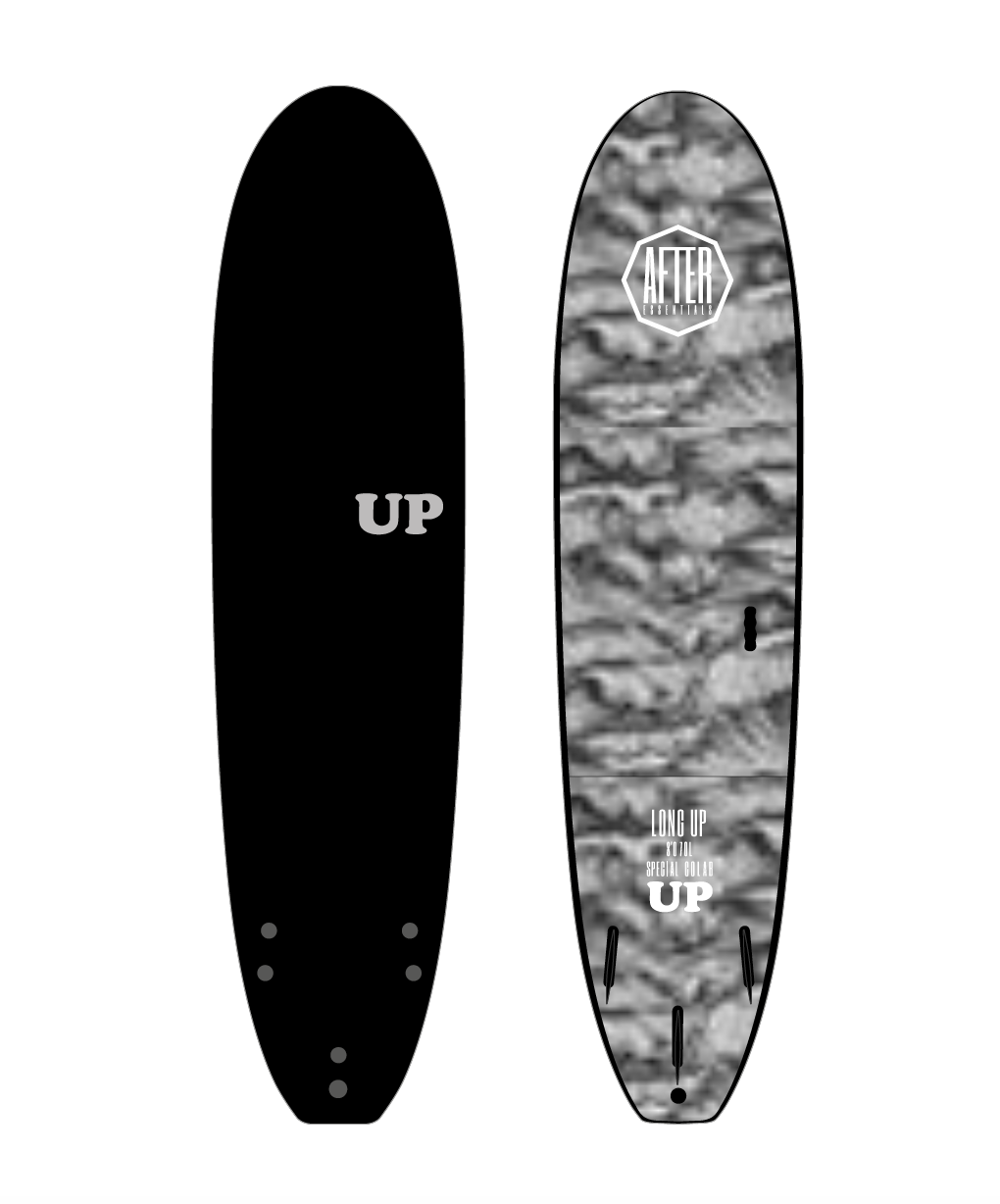 Planche de surf en mousse After Essential Black / Waves - Long Up - 8' 