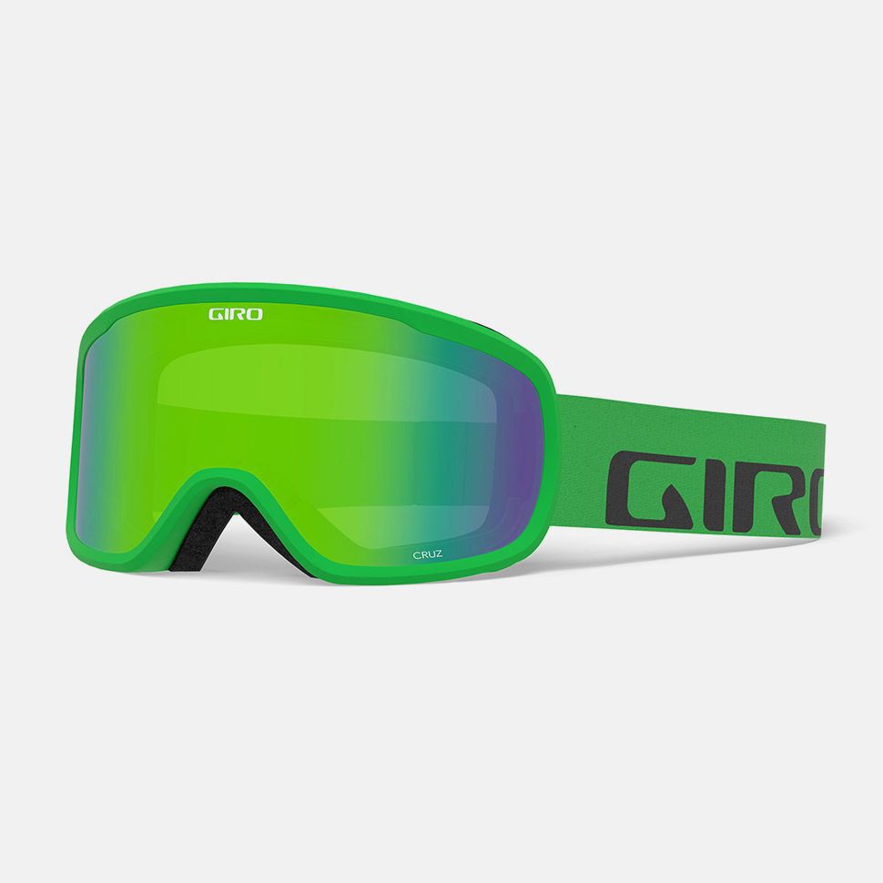 Masque de Ski Cruz - Bright Green Wordmark - Loden Green