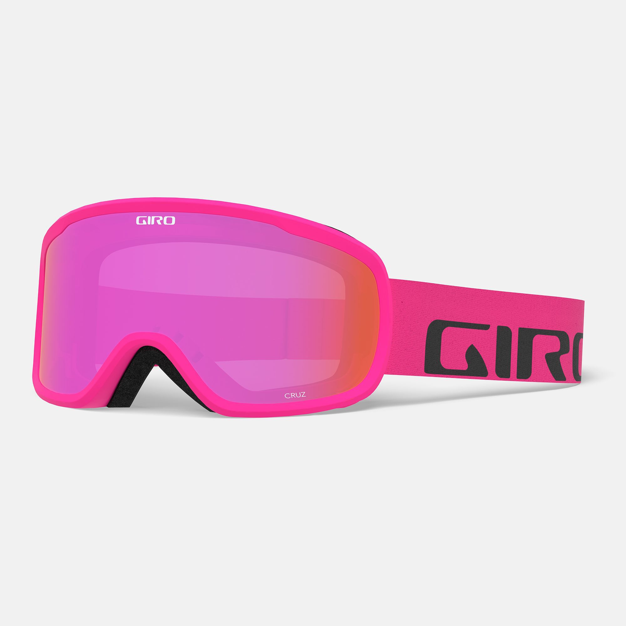 Masque de Ski Cruz - Pink Wordmark - Amber Pink