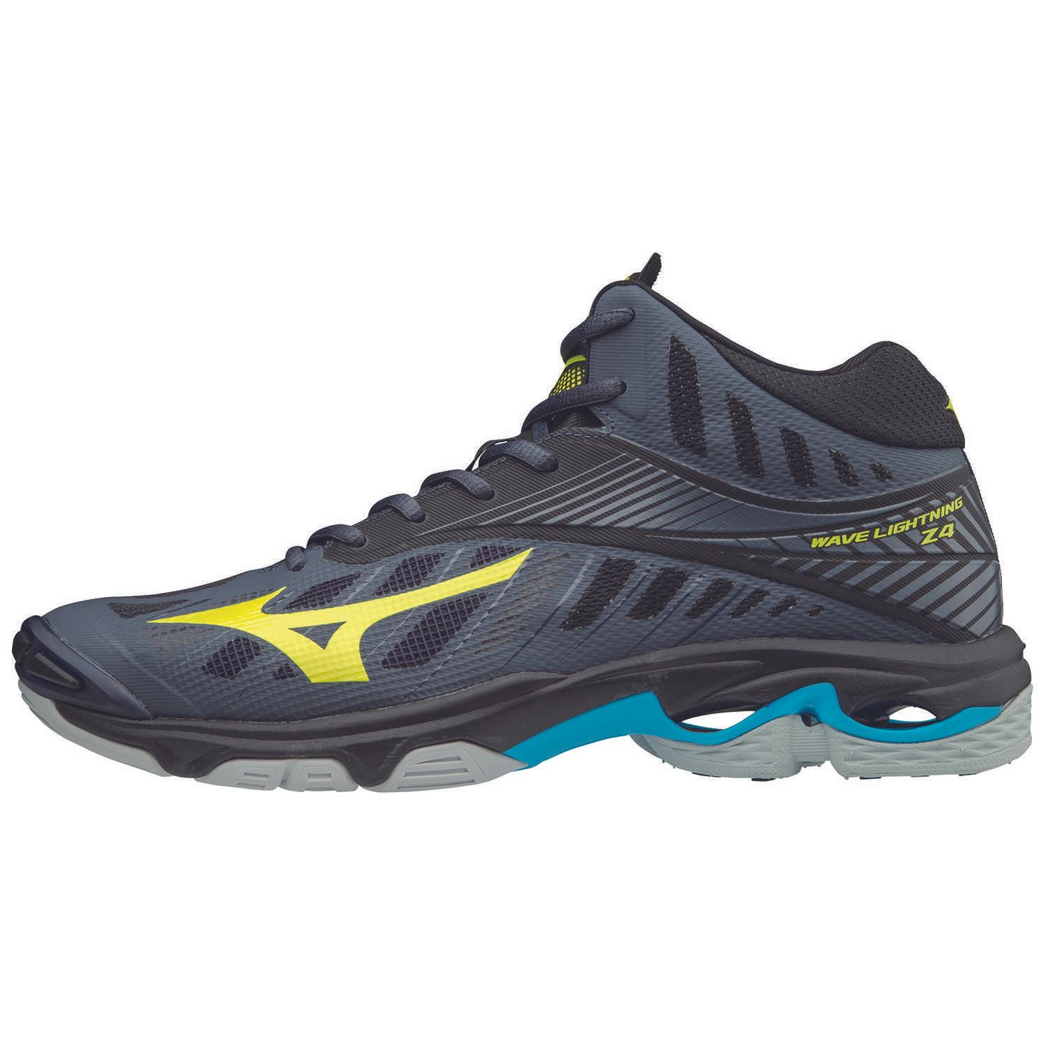 Chaussures Volley-Ball Wave Lightning Z4 Mid - OBlue/SYellow/Black