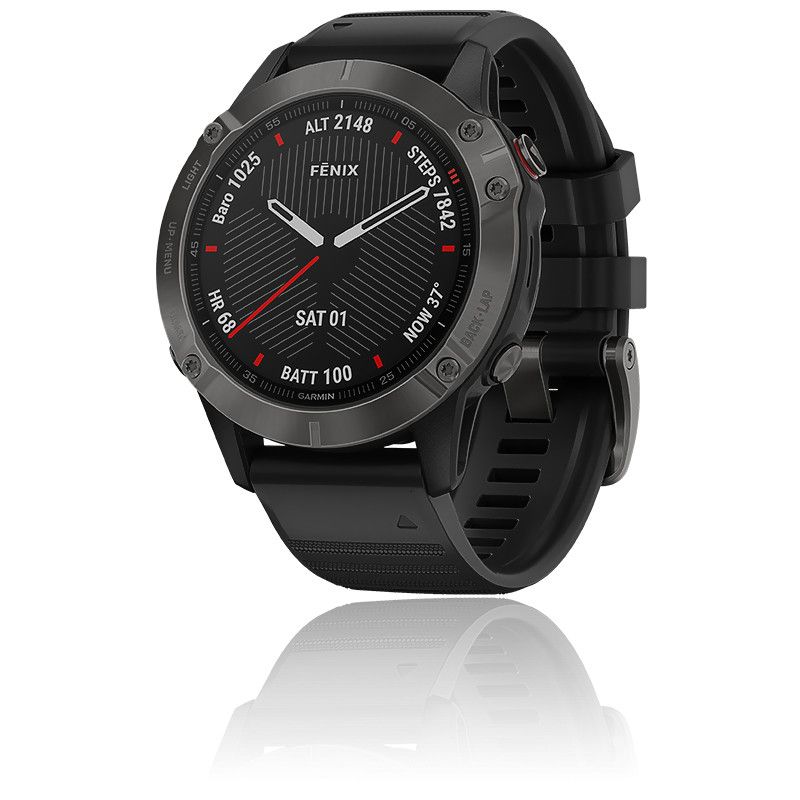 Montre GPS Fénix 6 Sapphire - Carbon Grey Bracelet Noir