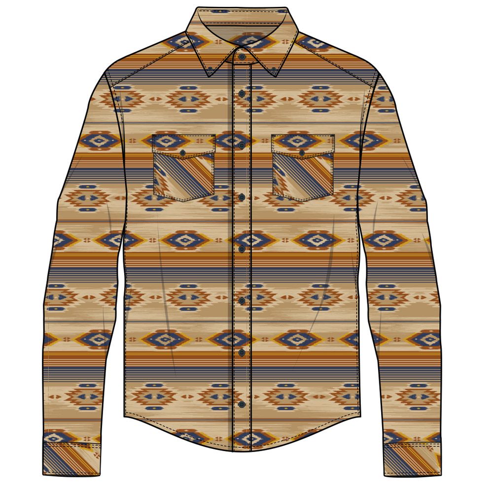 Chemise à manches longue Blockfield Flannel Shirt - Beige
