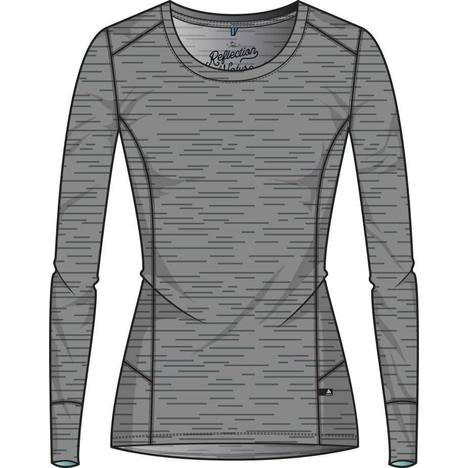 T-shirt Manches Longues 100% Merinos - Grey Melange/Black