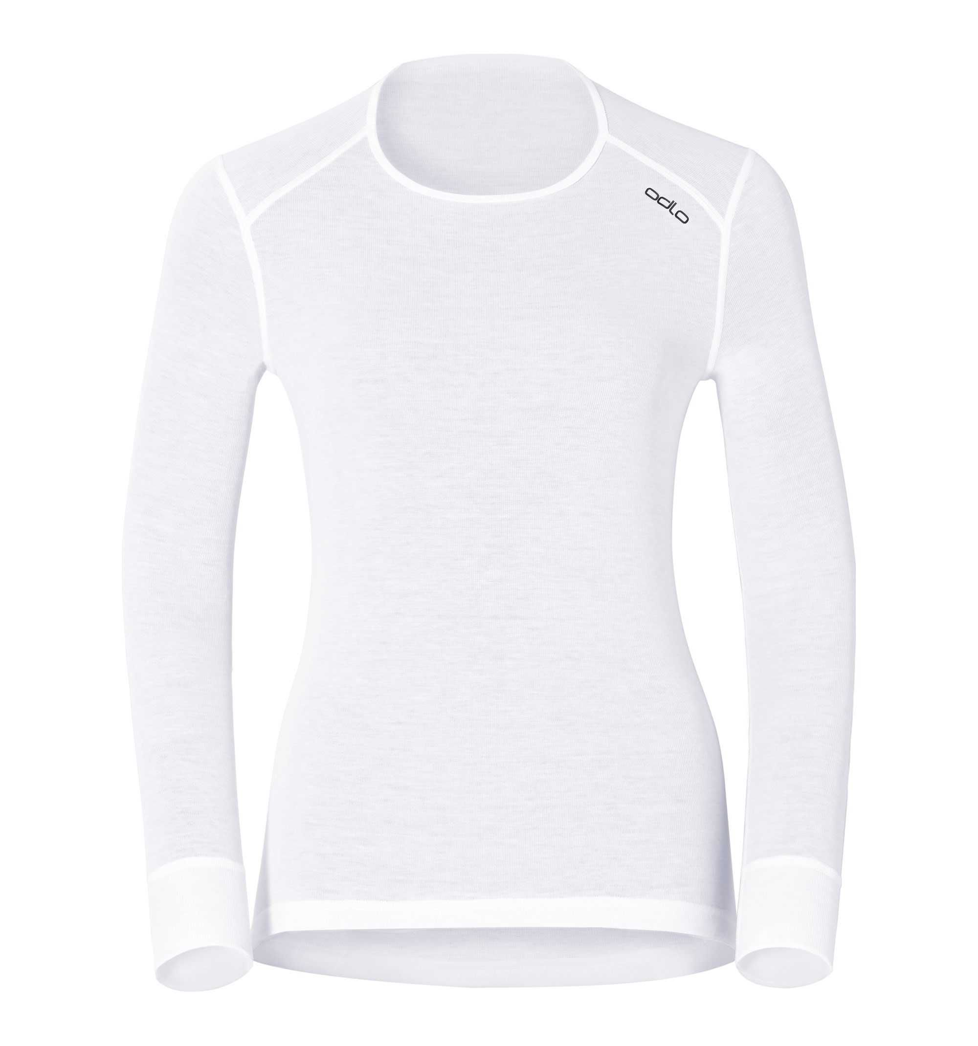T-Shirt Femme Manches Longues Warm col ras de cou - Blanc