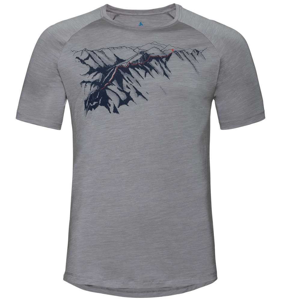 T-shirt Concord - Grey Melange - Mountain Print 