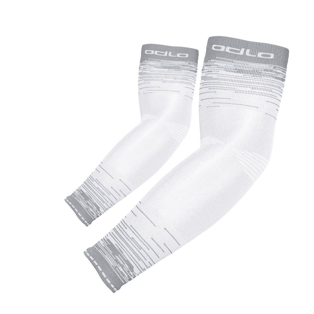 Manchettes Ceramicool UVP - Blanc/Odlo Silver Grey