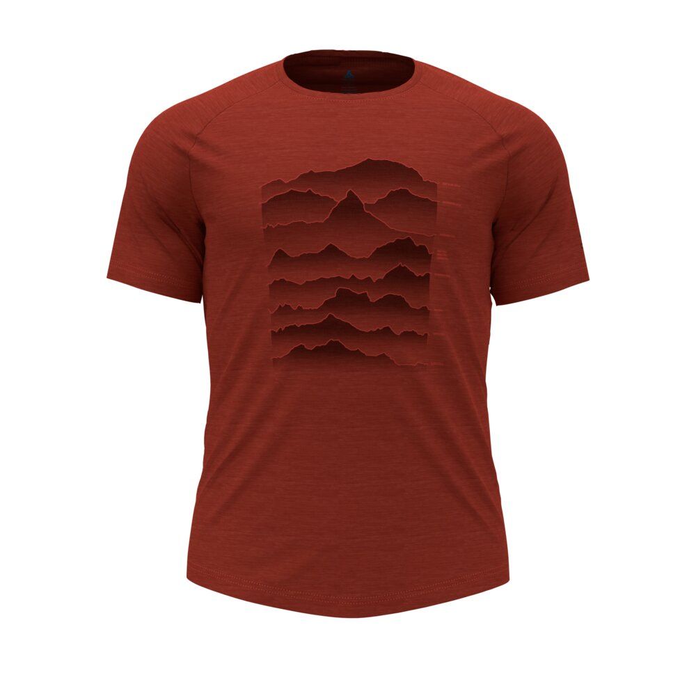 Tee Shirt de randonnée Ascent Performance Wool 130 Sunrise - Ketchup Melange