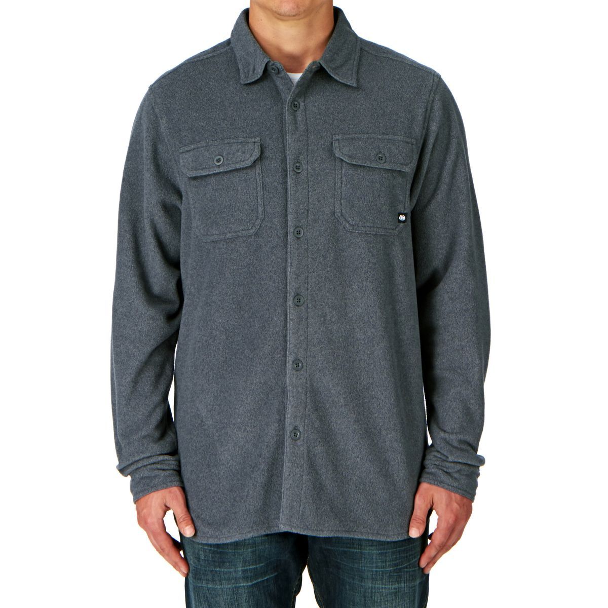 Airflght Rodeo Button Down Top Charcoal Heather Gris Gris